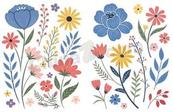 春季缤纷鲜花花朵合集矢量素材