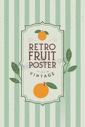 复古水果包装海报矢量模板插画