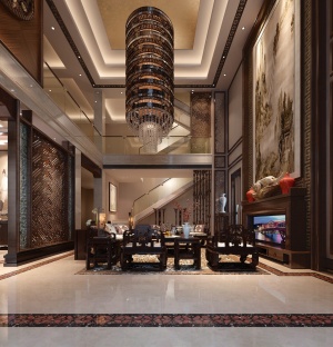 中式大客厅模型
