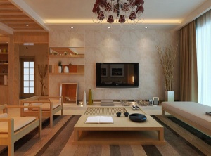 木质主题客厅3D模型设计