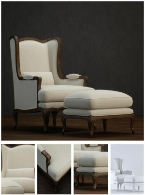 舒适单人沙发3D模型设计