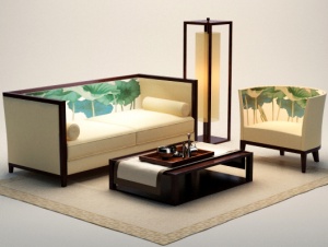 中式沙发3D模型