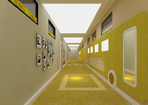 幼儿园走廊模型效果图