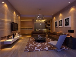 现代客厅沙发壁纸效果图