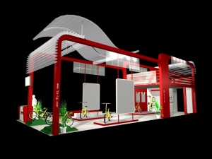 红色展厅展览模型设计