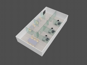 办公室3D模型图