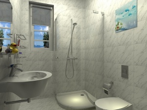 酒店浴室模型效果图