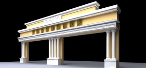 欧式罗马柱大门3D模型