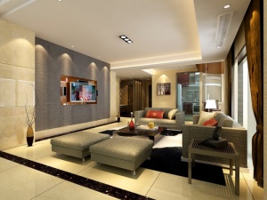 现代客厅室内模型设计