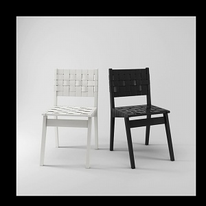 时尚黑白餐椅3D模型