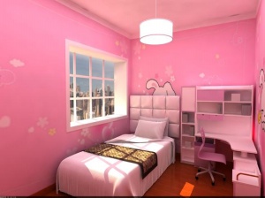 粉色儿童房模型