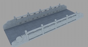 户外石栏杆3D模型