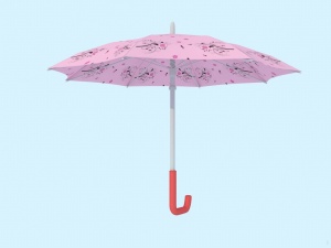 粉色花伞模型效果图