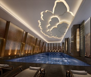酒店私人泳池模型效果图