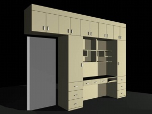 3D卧室壁柜模型设计