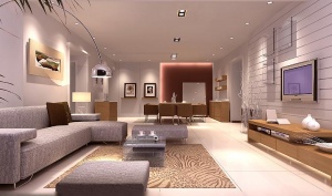 现代宽敞客厅模型效果图