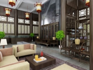 中式客厅3D模型效果图设计