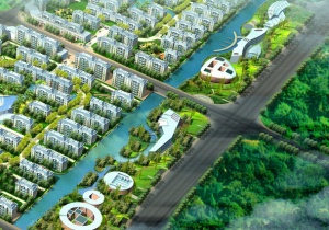 城市规划模型3D效果图