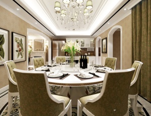欧式豪华餐厅室内设计模型