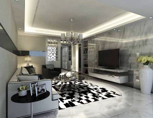 现代白色客厅3d模型