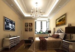 欧式装饰卧室3D模型效果图