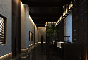 中式风格走廊模型