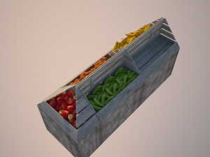 超市水果陈列货架3D效果图