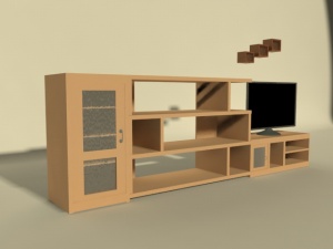 电视柜3D效果图