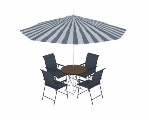 遮阳伞桌椅3D模型