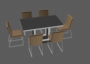 餐桌椅套装3D模型