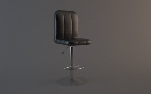 皮质吧台椅3D模型