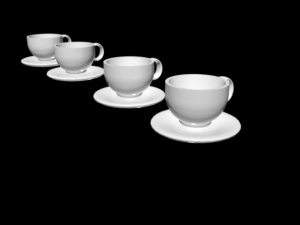 白色欧式茶杯3D模型