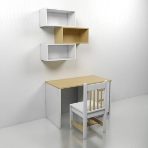 拼接书桌3D模型设计