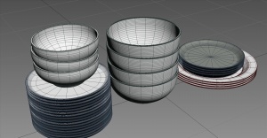 碗碟厨具3D模型设计