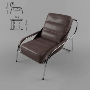 皮质单人椅3D模型