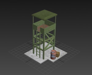 军队观察塔3D模型
