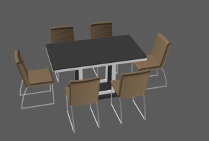 极简桌椅组合3DMAX模型