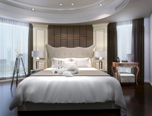 美式现代卧室3D模型