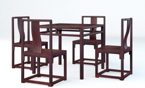 中式复古桌椅3D模型