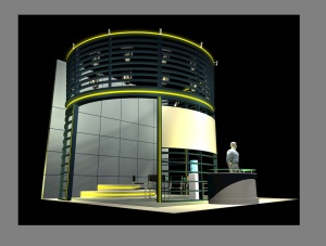 3D圆形展厅模型效果图