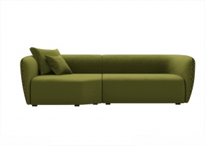 绿色皮革沙发模型效果图