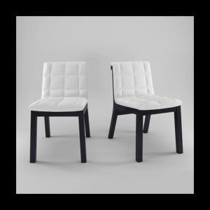 白色皮质餐椅模型设计