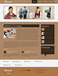 棕色风格教育网站模板