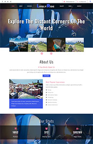 蓝色探索世界旅游网站模板