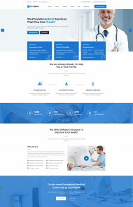 HTML5蓝色医疗服务网站模板