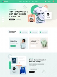 创意T恤打印店网站HTML5模板