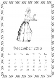 2016年12月日历图片