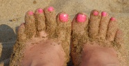 粉色脚趾甲美甲图片