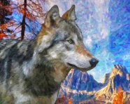 野狼艺术绘画图片