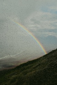 雨后彩虹玻璃背景图片